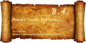 Manácsek Albina névjegykártya